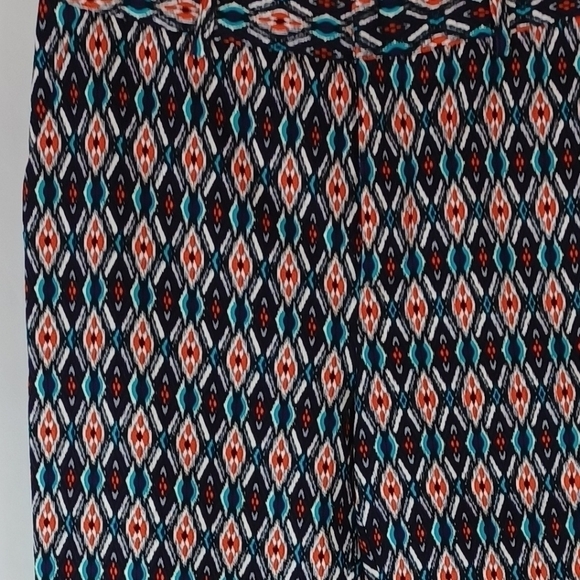 ANTHROPOLOGIE Size 4 Tribal Print Straight Leg Cotton Pants - Picture 2 of 7